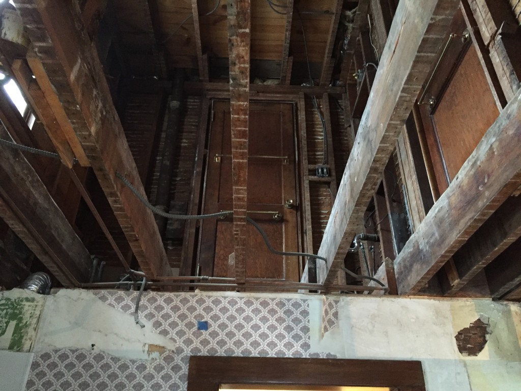 Looking up into the 2nd floor bathroom