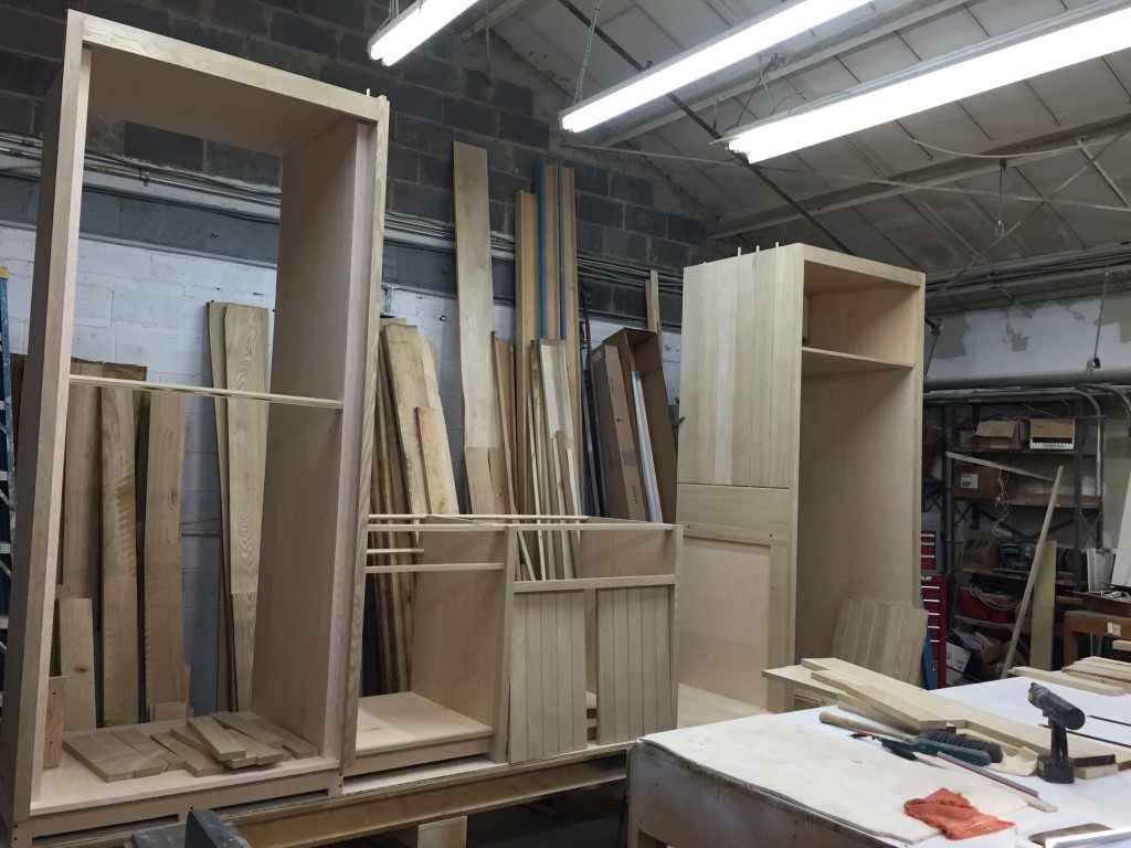 Pantry on the left, fridge on the right