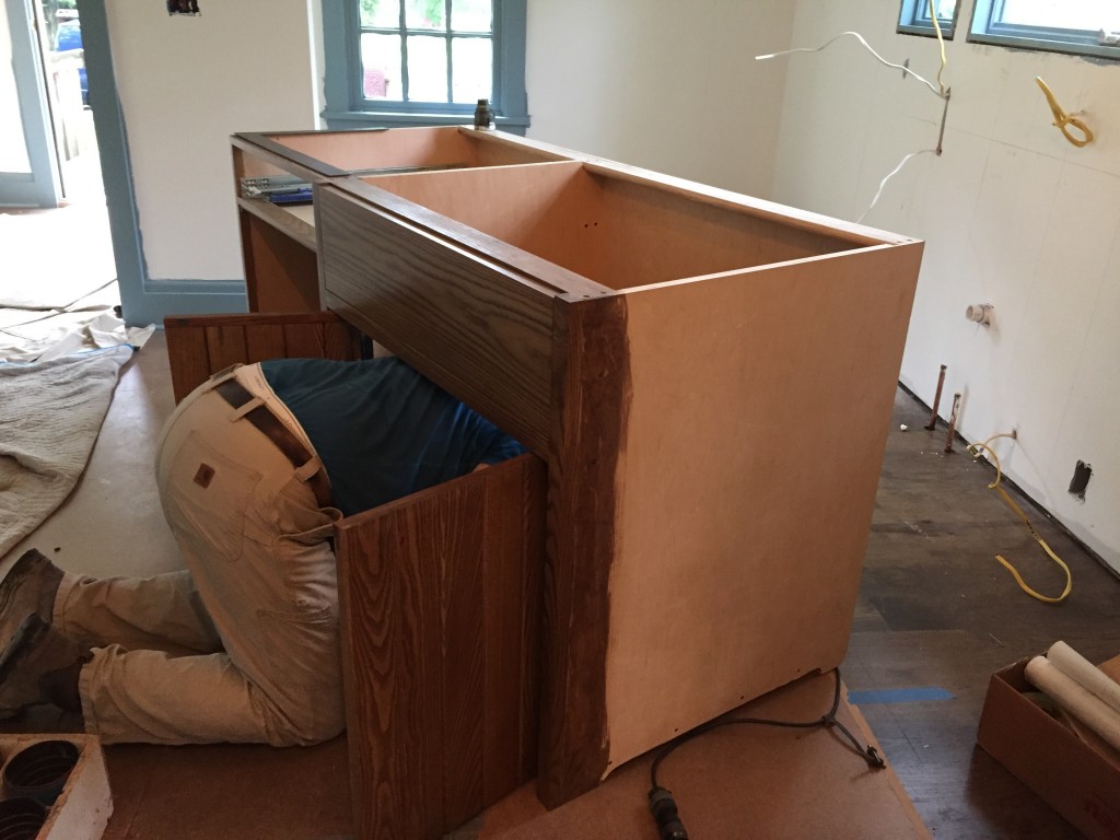 Trash/recycling and main sink base