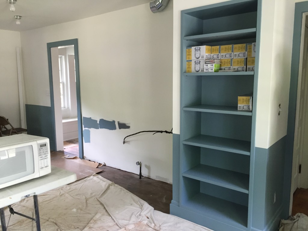 My bookshelves, still book-less
