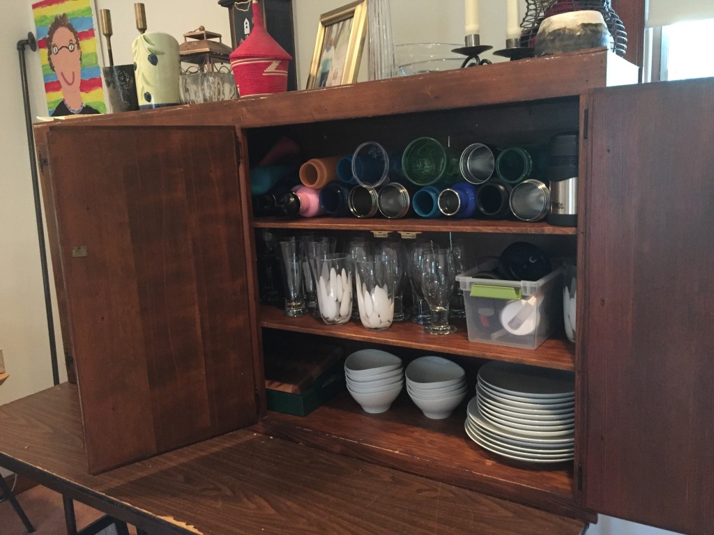 Old kitchen cabinet in guest room