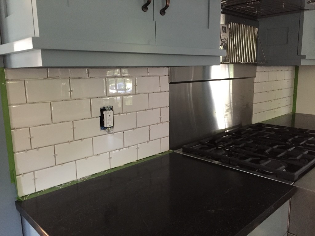 Backsplash tile installation