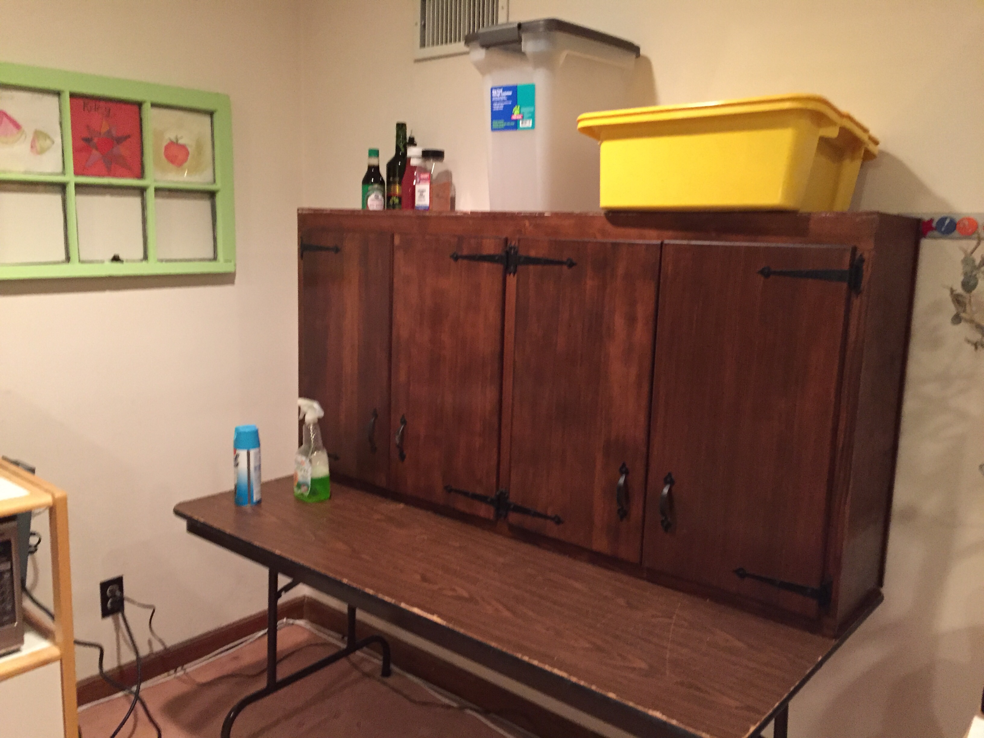 Temporary pantry setup